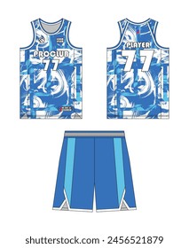 Jersey Basketball Vorlage Design. Basketball Uniform Mockup Design. Vektorgrafik Design Basketball Trikot.