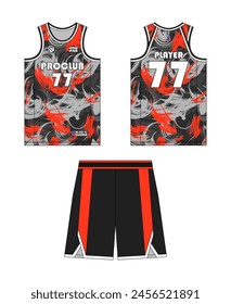 Diseño de Plantilla de baloncesto Jersey. Diseño de maqueta de uniforme de baloncesto. Jersey de baloncesto de diseño de Vector.