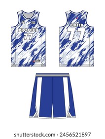 Diseño de Plantilla de baloncesto Jersey. Diseño de maqueta de uniforme de baloncesto. Jersey de baloncesto de diseño de Vector.