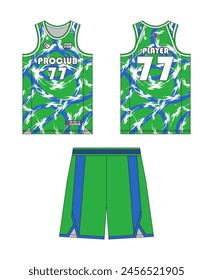 Jersey basketball template design. Basketball uniform mockup design. Vector design basketball jersey.