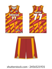 Jersey basketball template design. Basketball uniform mockup design. Vector design basketball jersey.