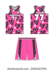 Jersey basketball template design. Basketball uniform mockup design. Vector design basketball jersey.