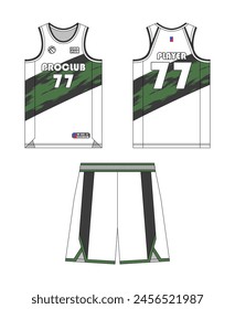 Jersey Basketball Vorlage Design. Basketball Uniform Mockup Design. Vektorgrafik Design Basketball Trikot.