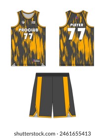 Jersey basketball template design. Basketball uniform mockup design. Vector design basketball jersey.