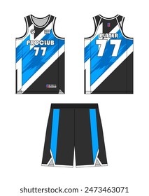 Jersey basketball template design. Basketball uniform mockup design. Vector design basketball jersey.