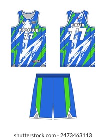 Diseño de Plantilla de baloncesto Jersey. Diseño de maqueta de uniforme de baloncesto. Jersey de baloncesto de diseño de Vector.