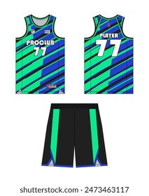Jersey basketball template design. Basketball uniform mockup design. Vector design basketball jersey.