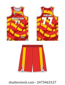 Jersey basketball template design. Basketball uniform mockup design. Vector design basketball jersey.