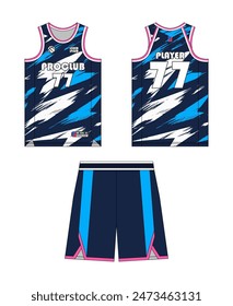 Jersey basketball template design. Basketball uniform mockup design. Vector design basketball jersey.