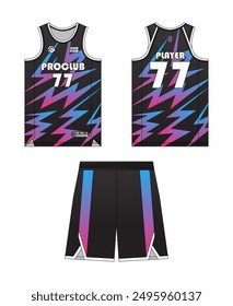 Jersey basketball template design. Basketball uniform mockup design. Vector design basketball jersey.