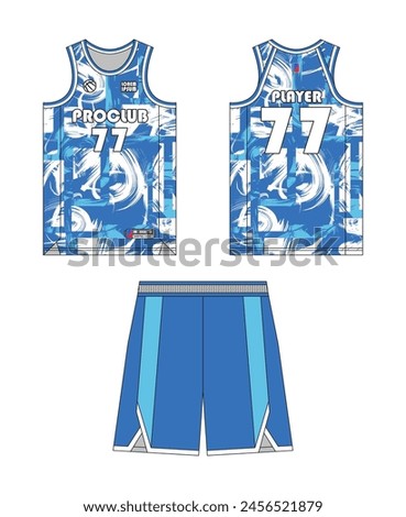 Jersey basketball template design. Basketball uniform mockup design. Vector design basketball jersey.
