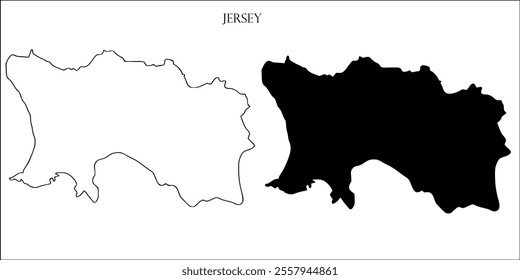 Jersey Blank Map, Jersey Map Outline Vector Images