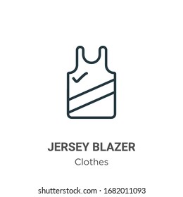Jersey blazer outline vector icon. Thin line black jersey blazer icon, flat vector simple element illustration from editable clothes concept isolated stroke on white background