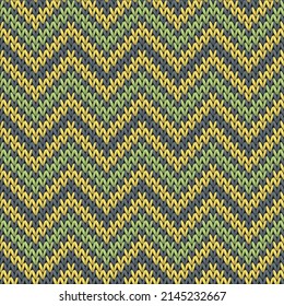Jersey chevron stripes knitting texture geometric seamless pattern. Scarf knit tricot  fabric print. Nordic style seamless knitted pattern. Handicraft backdrop.