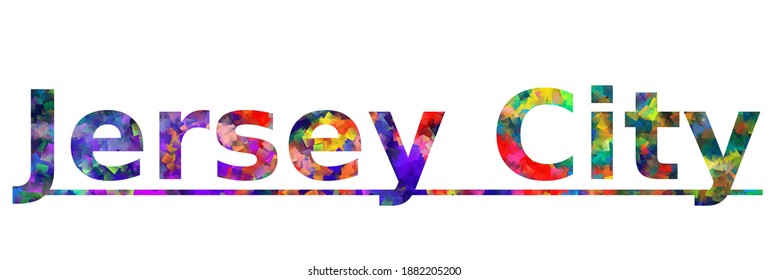 Jersey City. Colorful typography text banner. Vector the word jersey city design. Can be used to logo, card, poster, heading and beautiful title