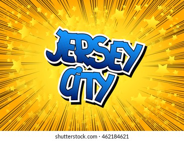 Jersey City - Comic book style word.