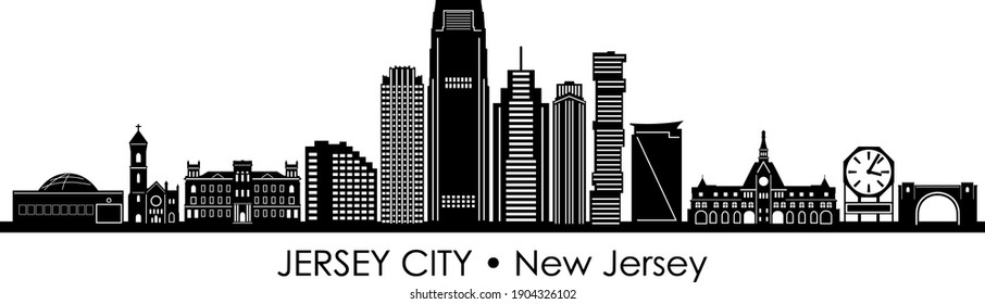 JERSEY City New Jersey SKYLINE Silhouette
