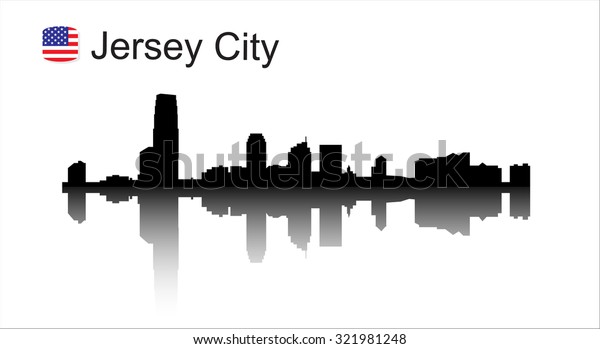 Jersey City New Jersey Skyline Silhouette Stock Vector (Royalty Free