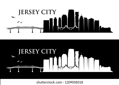 Jersey city skyline - New Jersey - United States of America USA - vector illustration