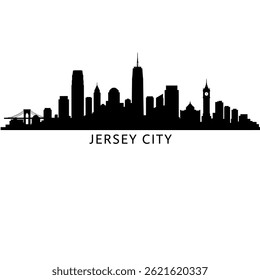 Jersey City Skyline Silhouette with Vector, and Cityscape.