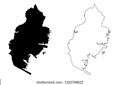 Jersey City (United States cities, United States of America, usa city) map vector illustration, scribble sketch City of Jersey City map