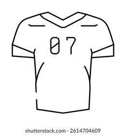 jersey clothing line icon vector. jersey clothing sign. isolated contour symbol black illustration