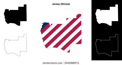 Jersey county (Illinois) outline map set