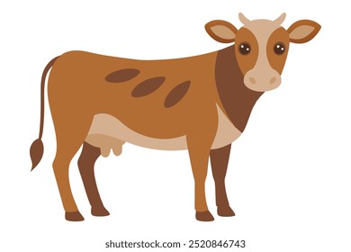 Jersey Cow Vector Illustration, Dairy Cow Clipart, Farm Animal Graphic, Rustic Cattle Design