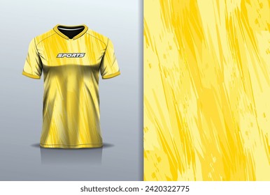 Jersey design abstract rustic grunge rustic for t-shirt sport football, soccer, racing, esports, running, in yellow color	
