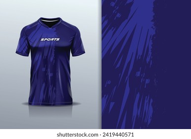 Jersey design abstract stripe grunge rustic for t-shirt sport football, soccer, racing, esports, running, in blue color	