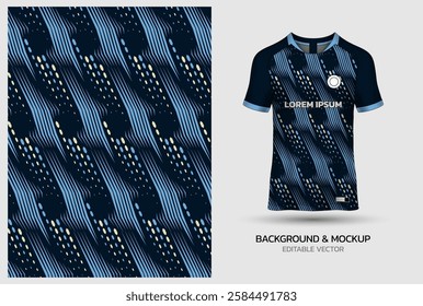 jersey design background mockup sublimation for soccer, football, volleyball, e-sport, badminton, abstract pattern on navy blue