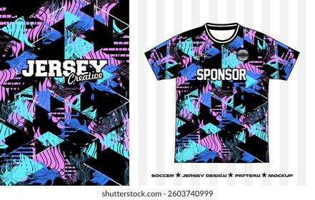 Jersey design, classic texture, printing sublimation for soccer, football and baseball. Sport fashion color black combine