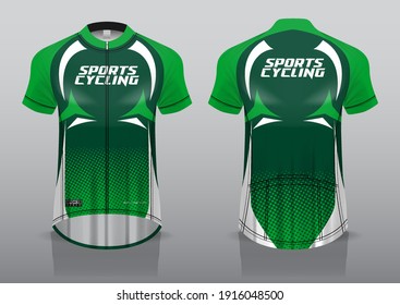 jersey design for cycling, front and back view, fancy uniform and easy to edit and print, cycling team uniform