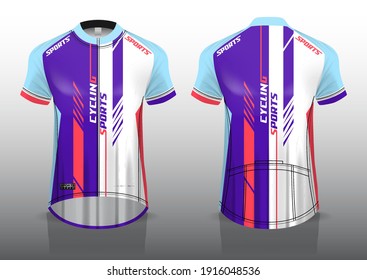 jersey design for cycling, front and back view, fancy uniform and easy to edit and print, cycling team uniform