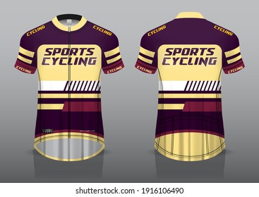 jersey design for cycling, front and back view, fancy uniform and easy to edit and print, cycling team uniform