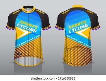 Jersey-Design für Fahrradfahren, Front- und Rückansicht, schicke Uniform, einfache Bearbeitung und Druck, gleichmäßiges Fahrradteam