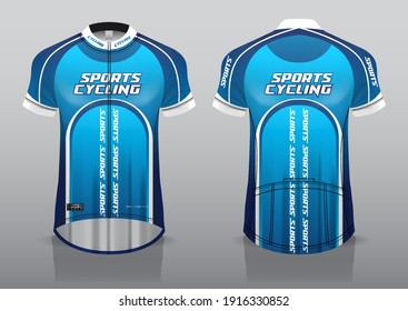 jersey design for cycling, front and back view, fancy uniform and easy to edit and print, cycling team uniform