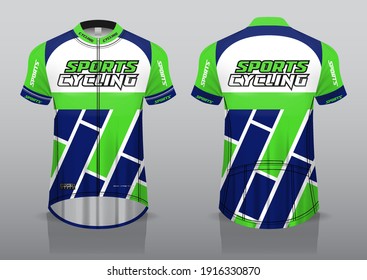jersey design for cycling, front and back view, fancy uniform and easy to edit and print, cycling team uniform
