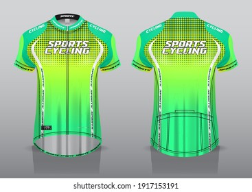 jersey design for cycling, front and back view, fancy uniform and easy to edit and print, cycling team uniform