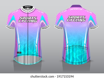 jersey design for cycling, front and back view, fancy uniform and easy to edit and print, cycling team uniform