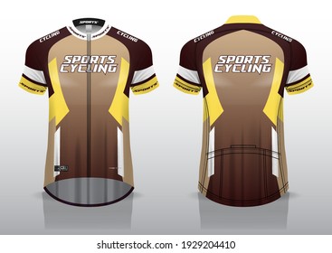 jersey design for cycling, front and back view, fancy uniform and easy to edit and print, cycling team uniform
