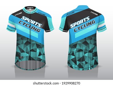 jersey design for cycling, front and back view, fancy uniform and easy to edit and print, cycling team uniform