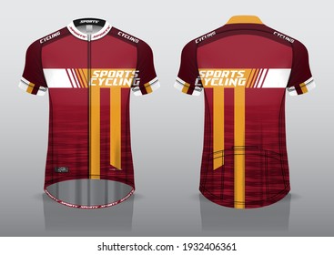 jersey design for cycling, front and back view, fancy uniform and easy to edit and print, cycling team uniform