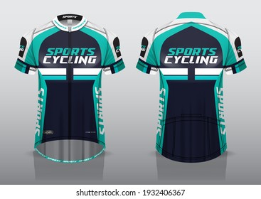 Jersey-Design für Fahrradfahren, Front- und Rückansicht, schicke Uniform, einfache Bearbeitung und Druck, gleichmäßiges Fahrradteam