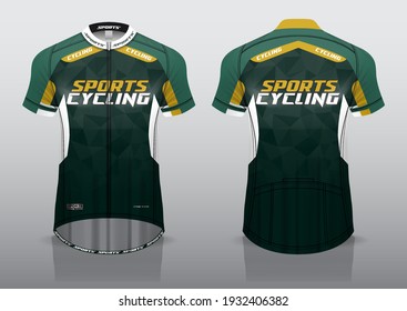 jersey design for cycling, front and back view, fancy uniform and easy to edit and print, cycling team uniform