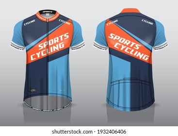 Jersey-Design für Fahrradfahren, Front- und Rückansicht, schicke Uniform, einfache Bearbeitung und Druck, gleichmäßiges Fahrradteam