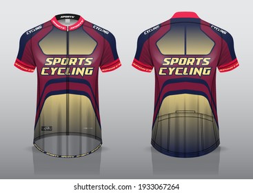 jersey design for cycling, front and back view, fancy uniform and easy to edit and print, cycling team uniform