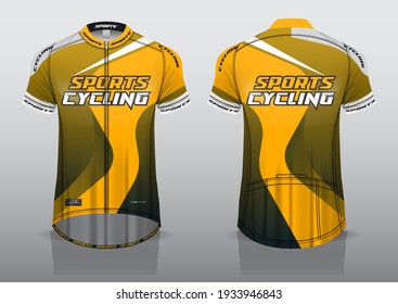 jersey design for cycling, front and back view, fancy uniform and easy to edit and print, cycling team uniform