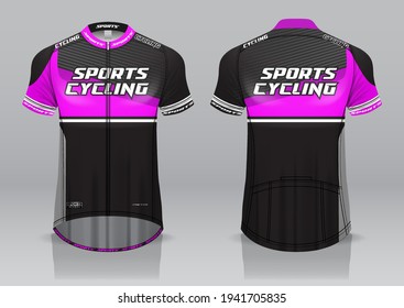 jersey design for cycling, front and back view, fancy uniform and easy to edit and print, cycling team uniform