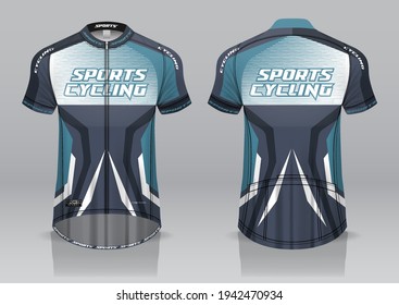 jersey design for cycling, front and back view, fancy uniform and easy to edit and print, cycling team uniform